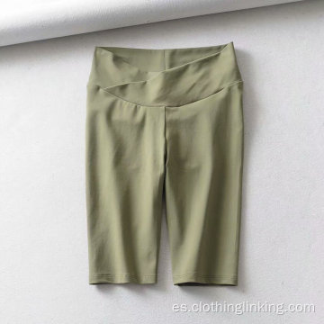 Pantalones cortos de yoga de entrenamiento de cintura alta